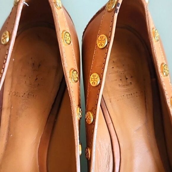 Tory Burch Leather Wedge Shoes - Picture 8 of 9